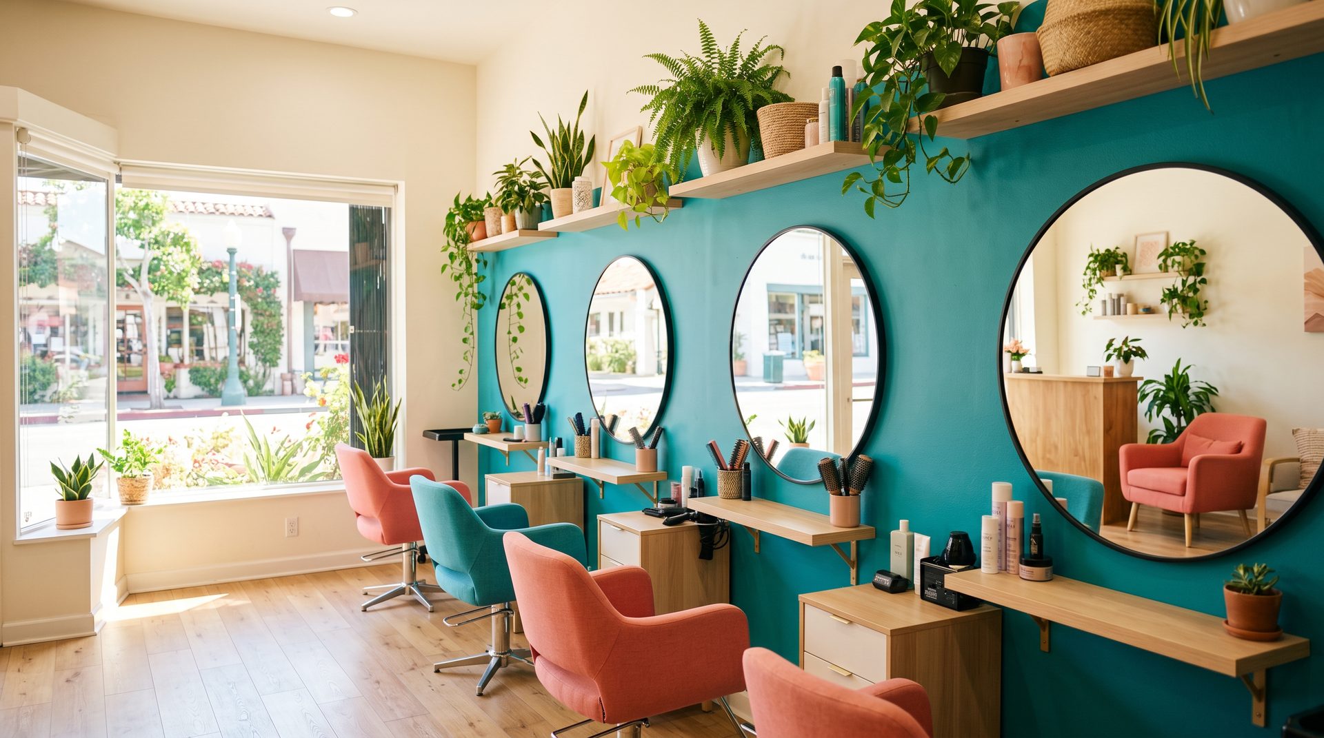 Colorful, welcoming interior of My Beauty Salon by Susy in Montclair